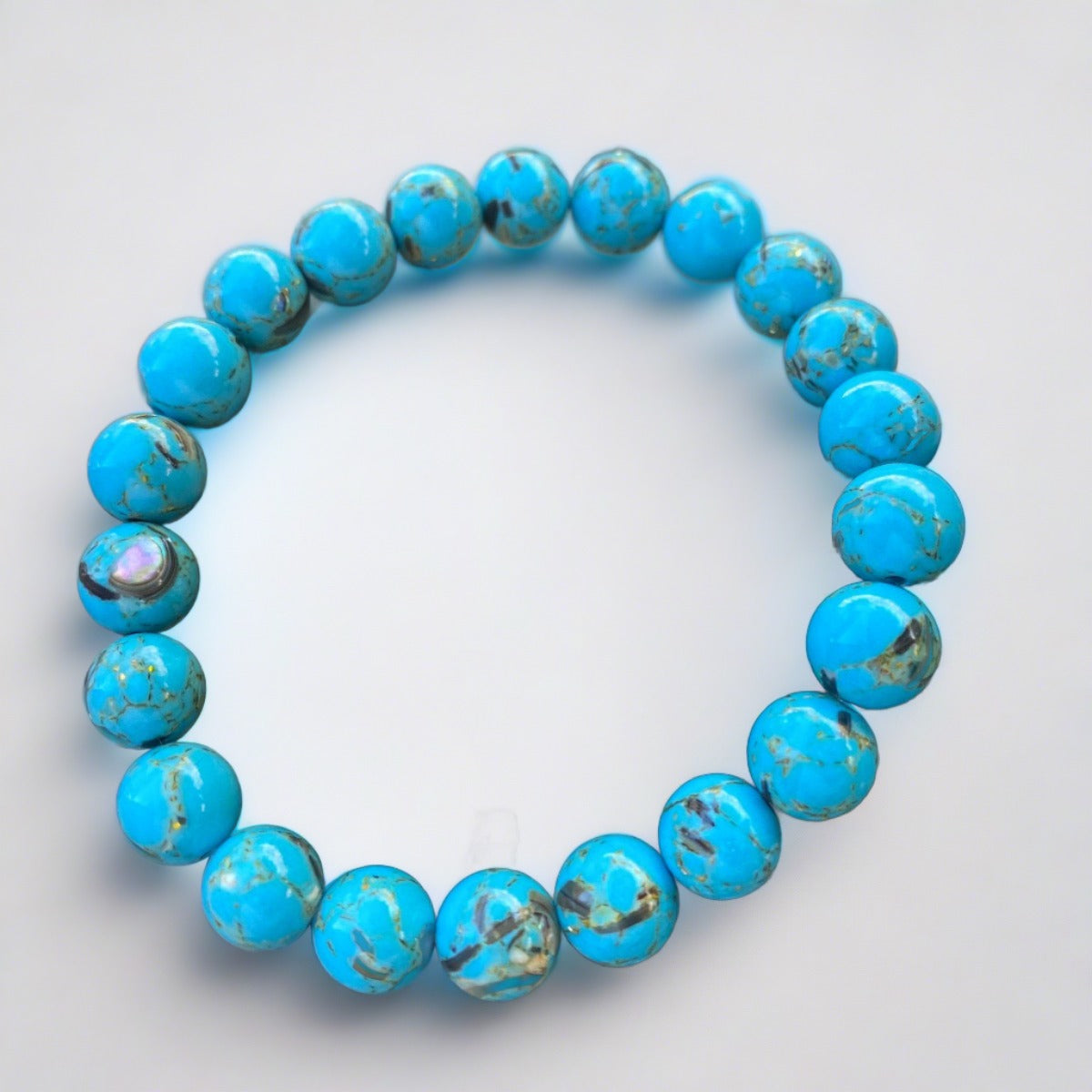 Mosaic Agate 8mm Round Smooth Turquoise Rust Gray Cream Semi-Precious Stone  Beads Per Strand