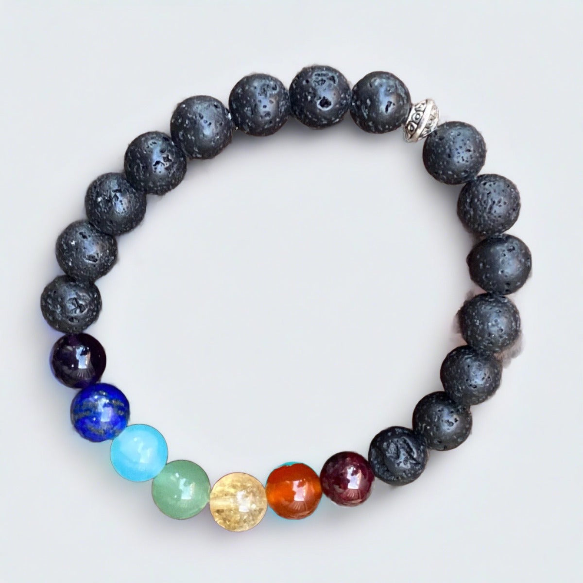 Lava Stone With Matte Agate Beads Bracelet Set Wholesale Price 