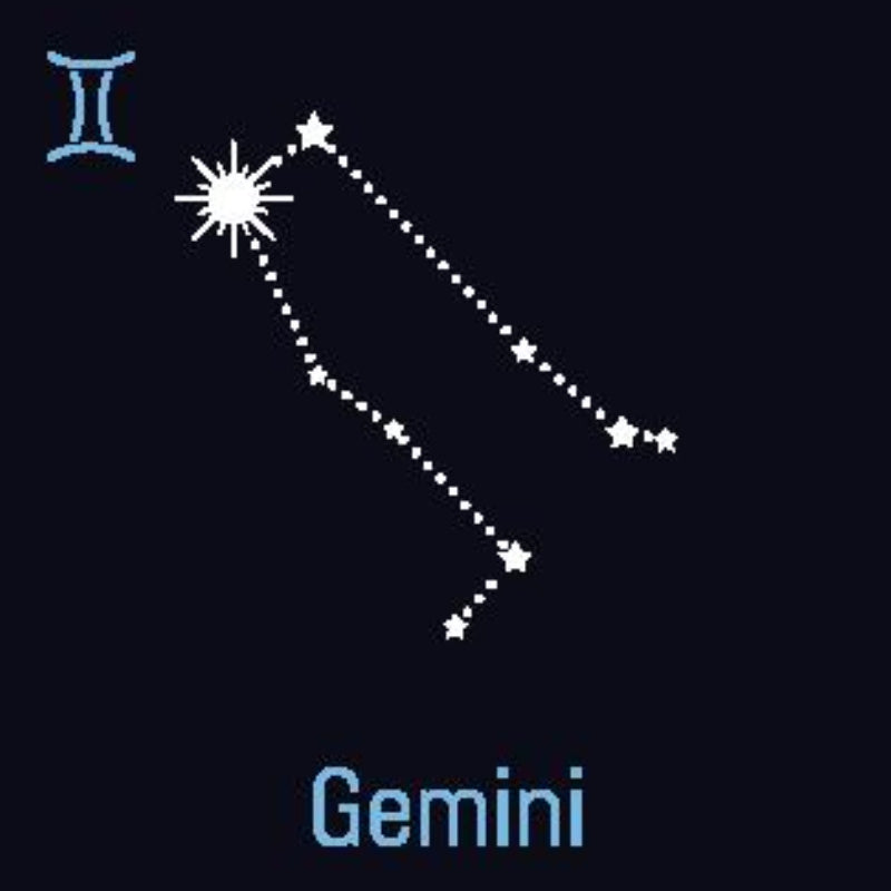 Representation of Gemini star sign constellation