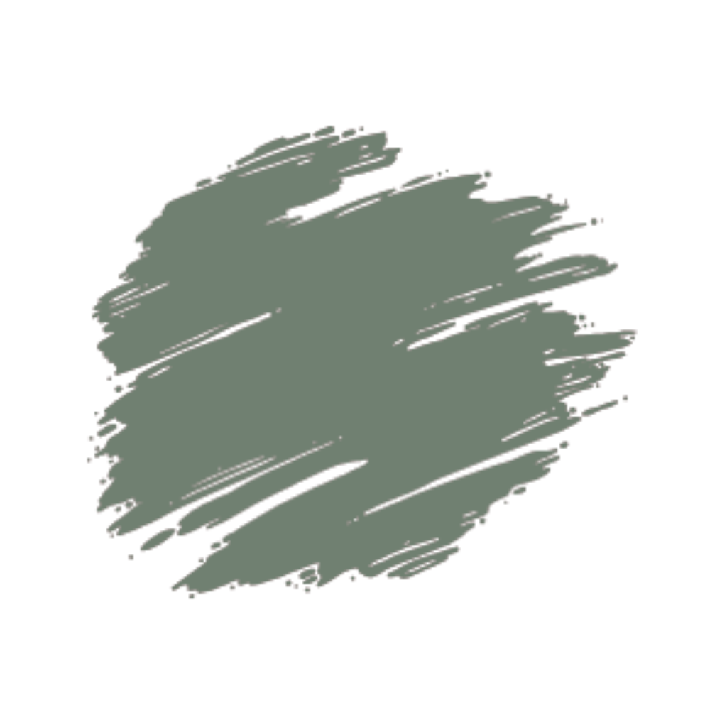 A digital eyeshadow swatch in a muted sage green, with a matte finish and a sketchy texture effect.