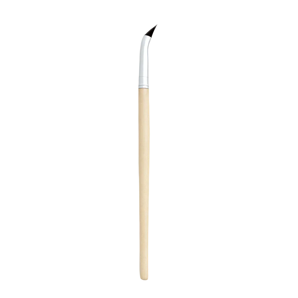 Detailed liner brush with ultra-fine angled tip and bamboo handle, shown on a white background