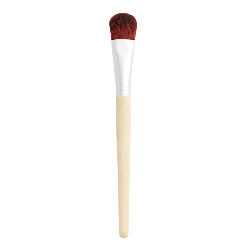 Eyeshadow brush with soft rounded bristles and bamboo handle, for smooth blending, shown on white background
