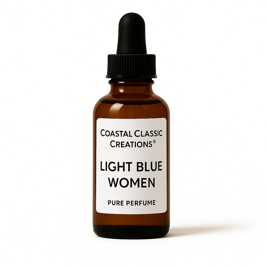 .5 oz Light Blue Women Type Pure Perfume by Coastal Classic Creations® on a white background
