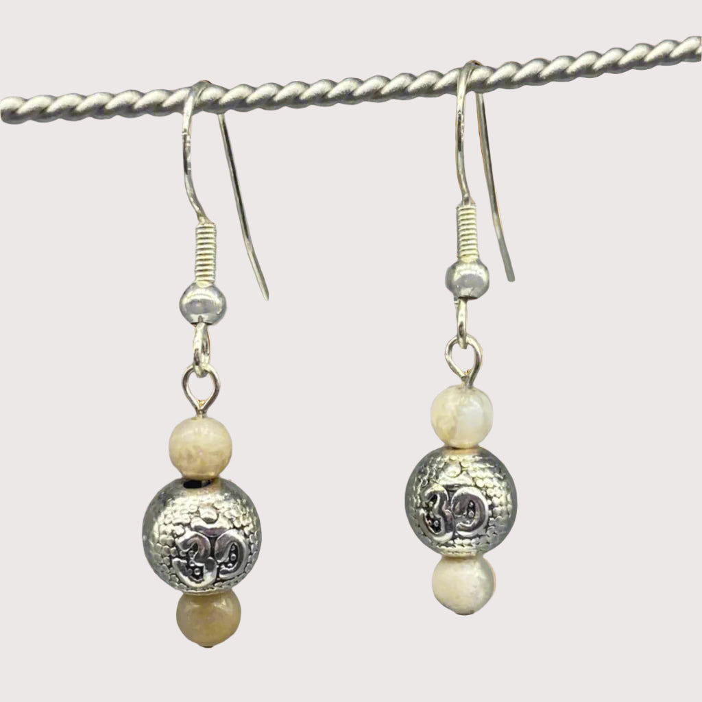 Om Agate Earrings – mindfulness jewelry for inner peace and balance