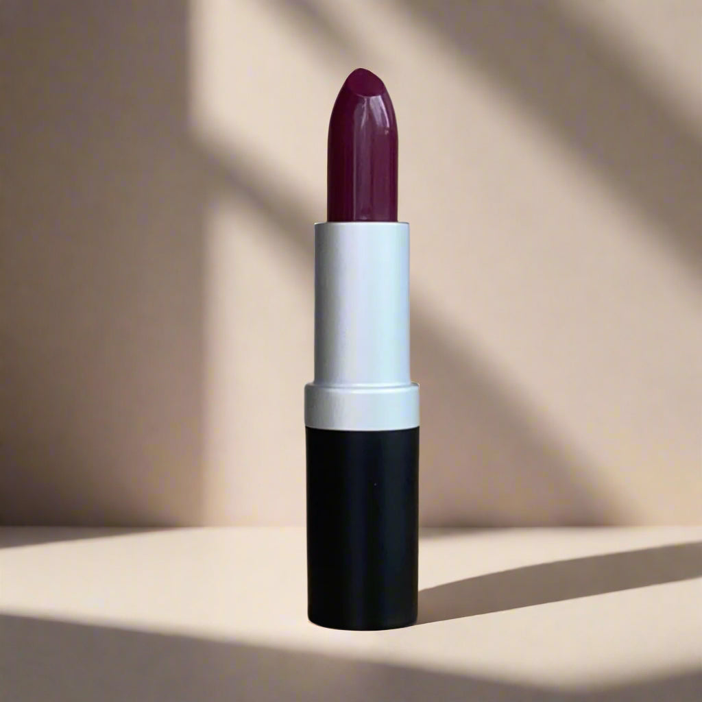 Deep burgundy wine lipstick for a dark look this season