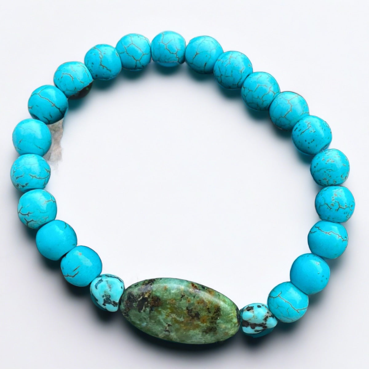 Meditation inspired turquoise and jasper bracelet