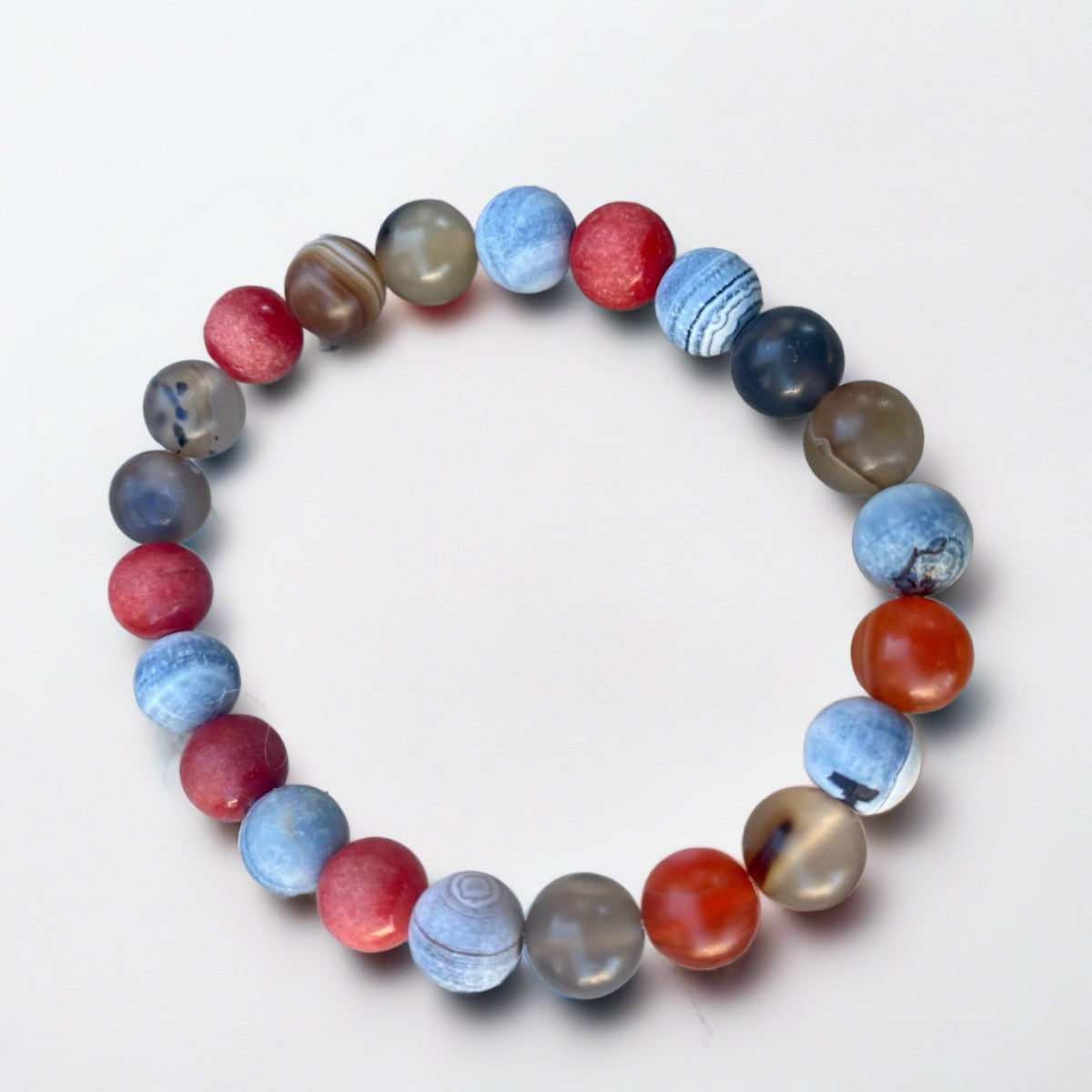 Matte Carnelian & Agate Autonomy Bracelet for empowerment, featuring carnelian and agate stones