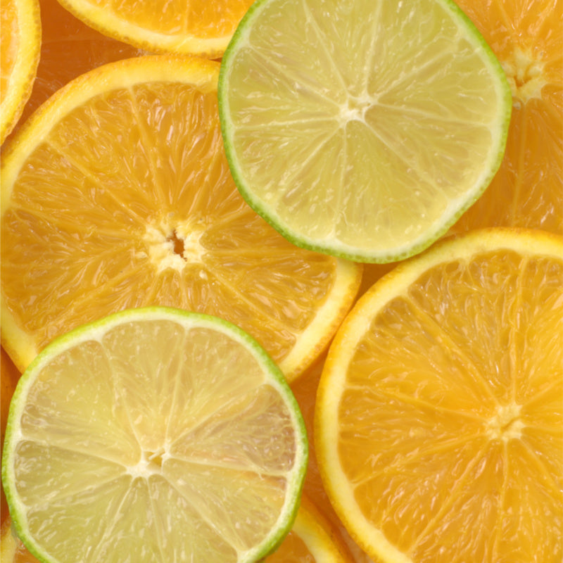 Lime and orange slices representing the citrus notes of Aquarius Perfume