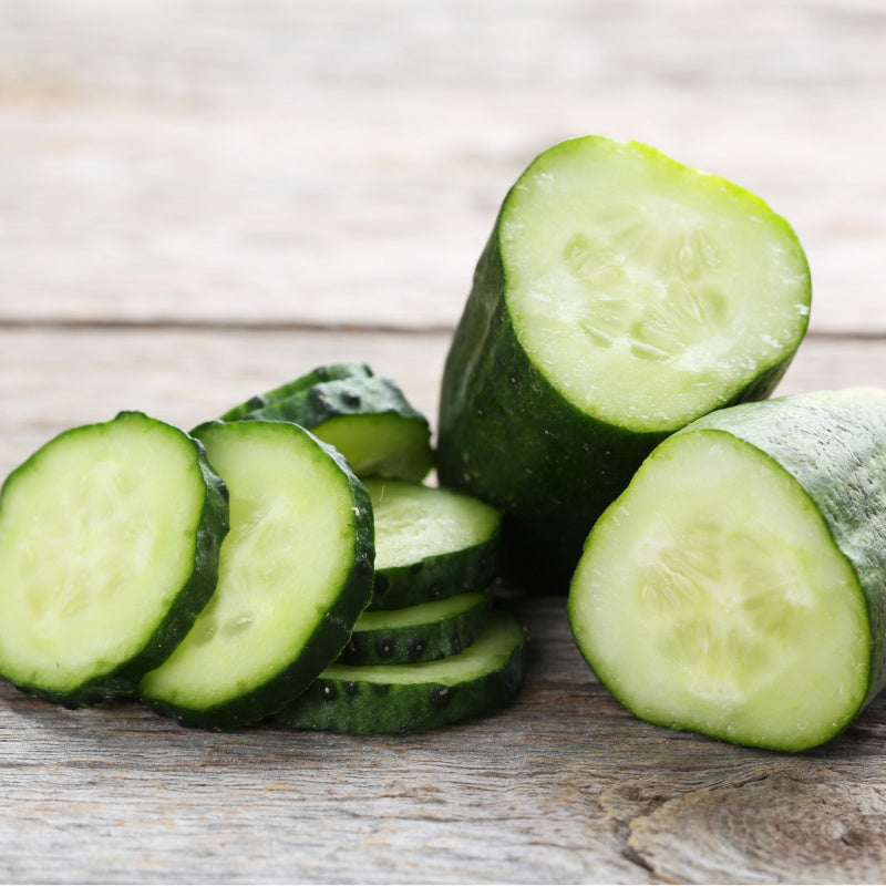 Cucumbers represent product fragrance
