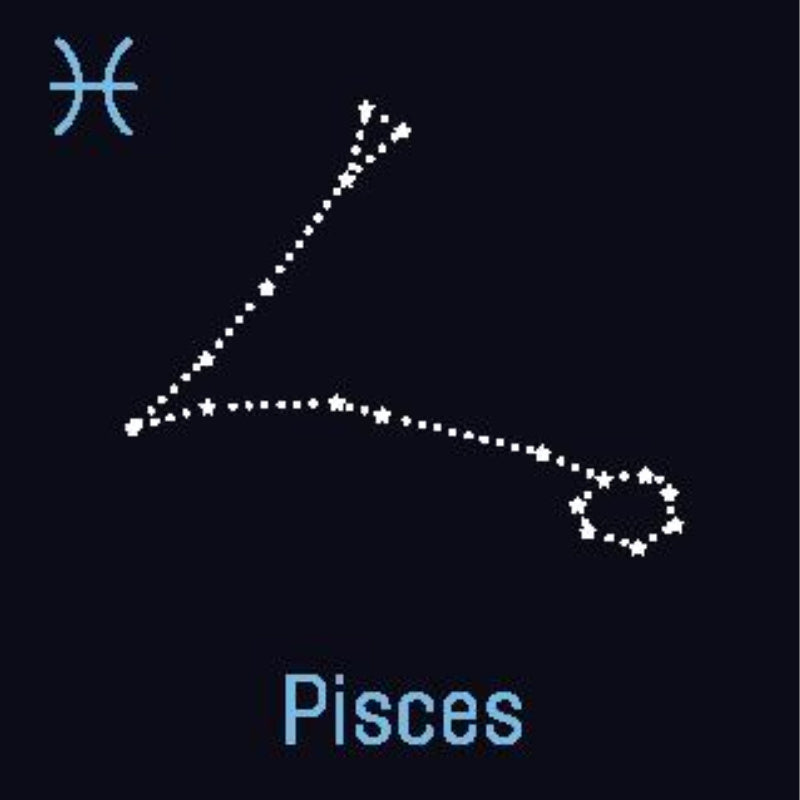 Representation of Pisces zodiac sign star constellation