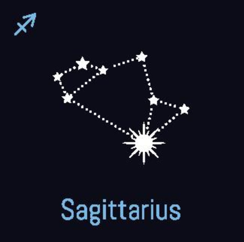 Representation of Zodiac sign Sagittarius star constellation
